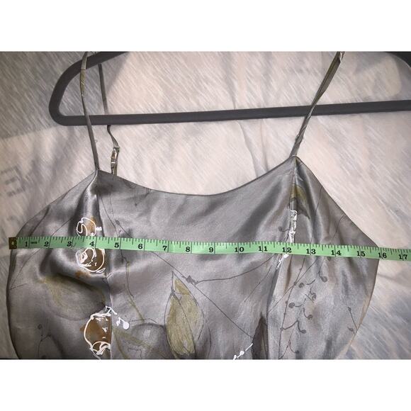 Victoria Secret VTG Slip 100% Silk Night Gown Robe Lingerie Set Gray Floral S - Picture 9 of 12